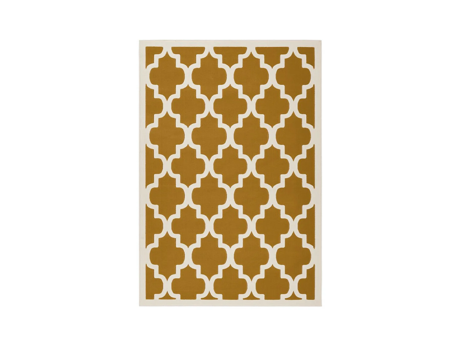 Tapis Vintage à Poils Courts "Manolya" Or & Ivoire 200 x 290 cm