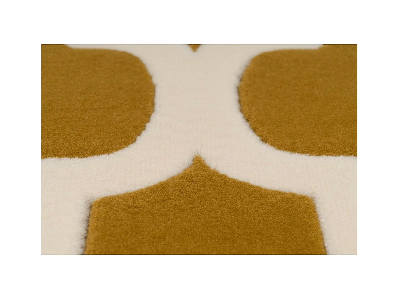 Tapis Vintage à Poils Courts "Manolya" Or & Ivoire 200 x 290 cm