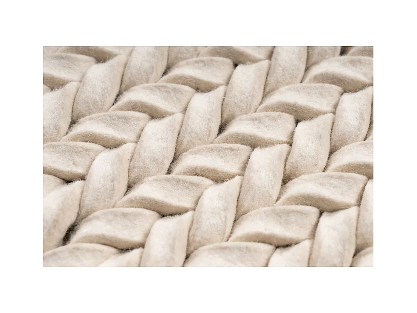 Tapis en Laine Tissé à la Main "Robbie" Crème 160 x 230 cm