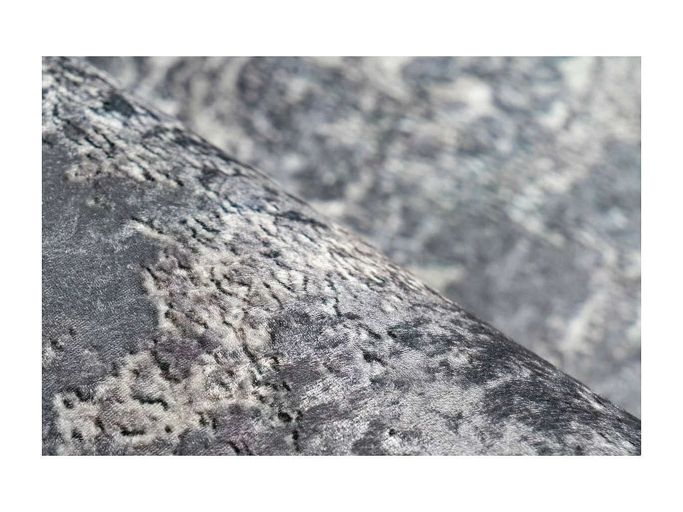 Tapis Vintage à Poils Plats "Rhodin II" Gris 80 x 150 cm