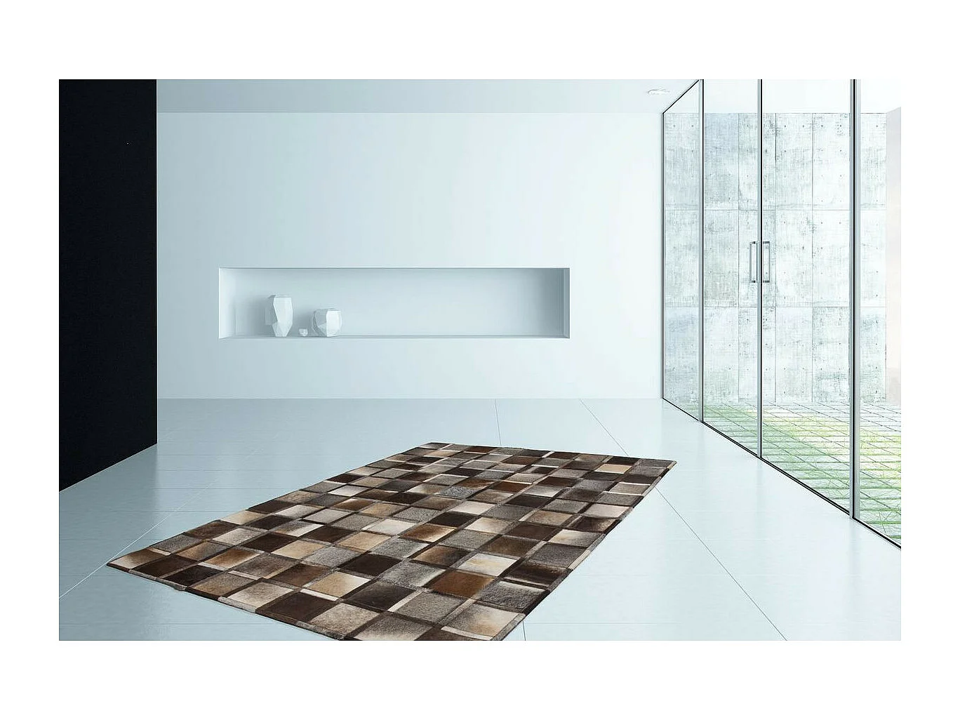 Tapis Mosaïque Tissé Fait Main "Lavish" Gris 80 x 150 cm