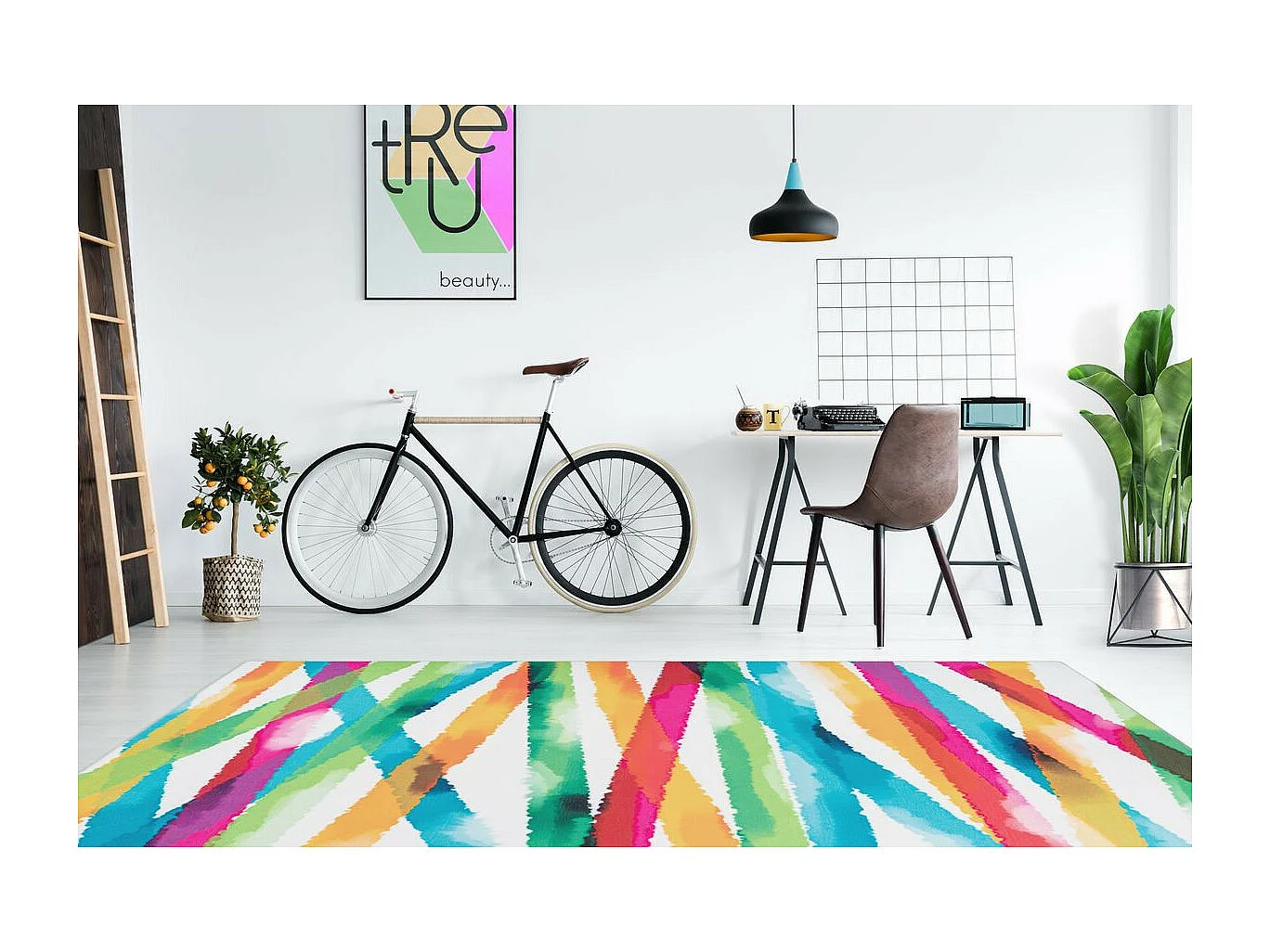 Tapis Rétro à Poils Courts "Galaxy V" Multicolore 80 x 150 cm