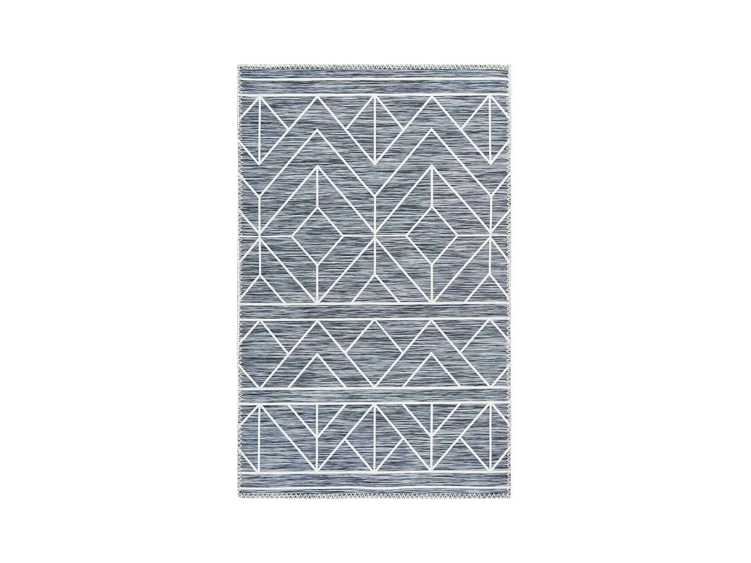 Tapis Tissé Imprimé à Poils Plats "Maya II" Anthracite 160 x 230 cm