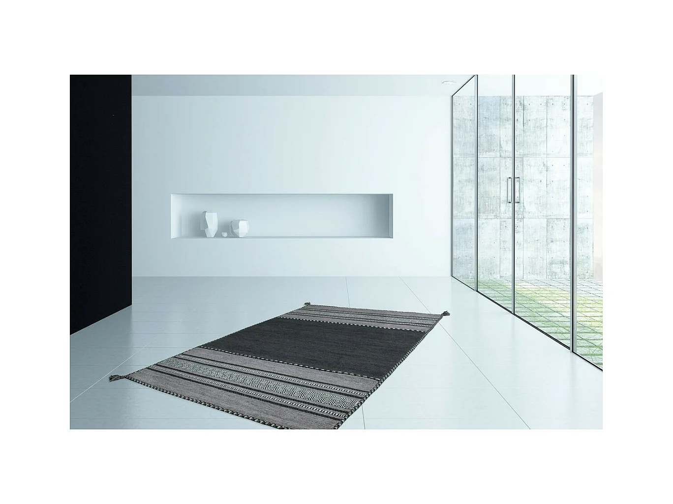 Tapis Ethnique Tissé à la Main "Alhambra" Gris 160 x 230 cm