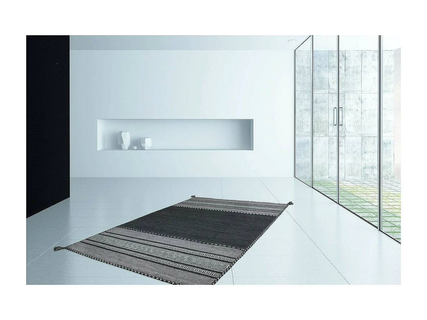 Tapis Ethnique Tissé à la Main "Alhambra" Gris 160 x 230 cm