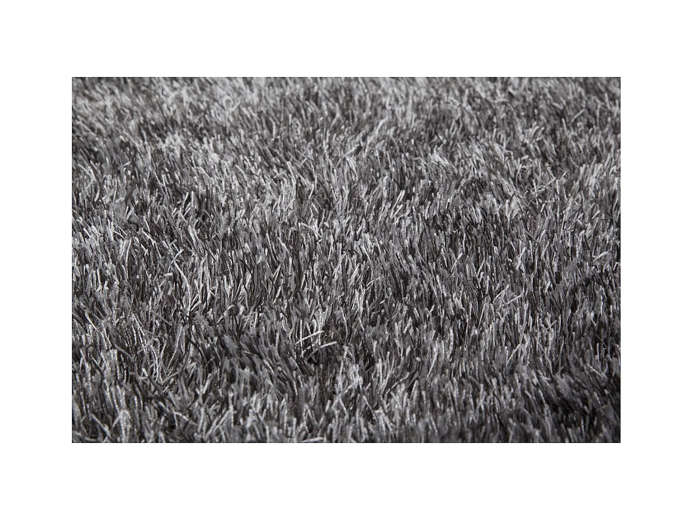 Tapis Shaggy Fait Main "Diamond" Gris Blanc 200 x 290 cm