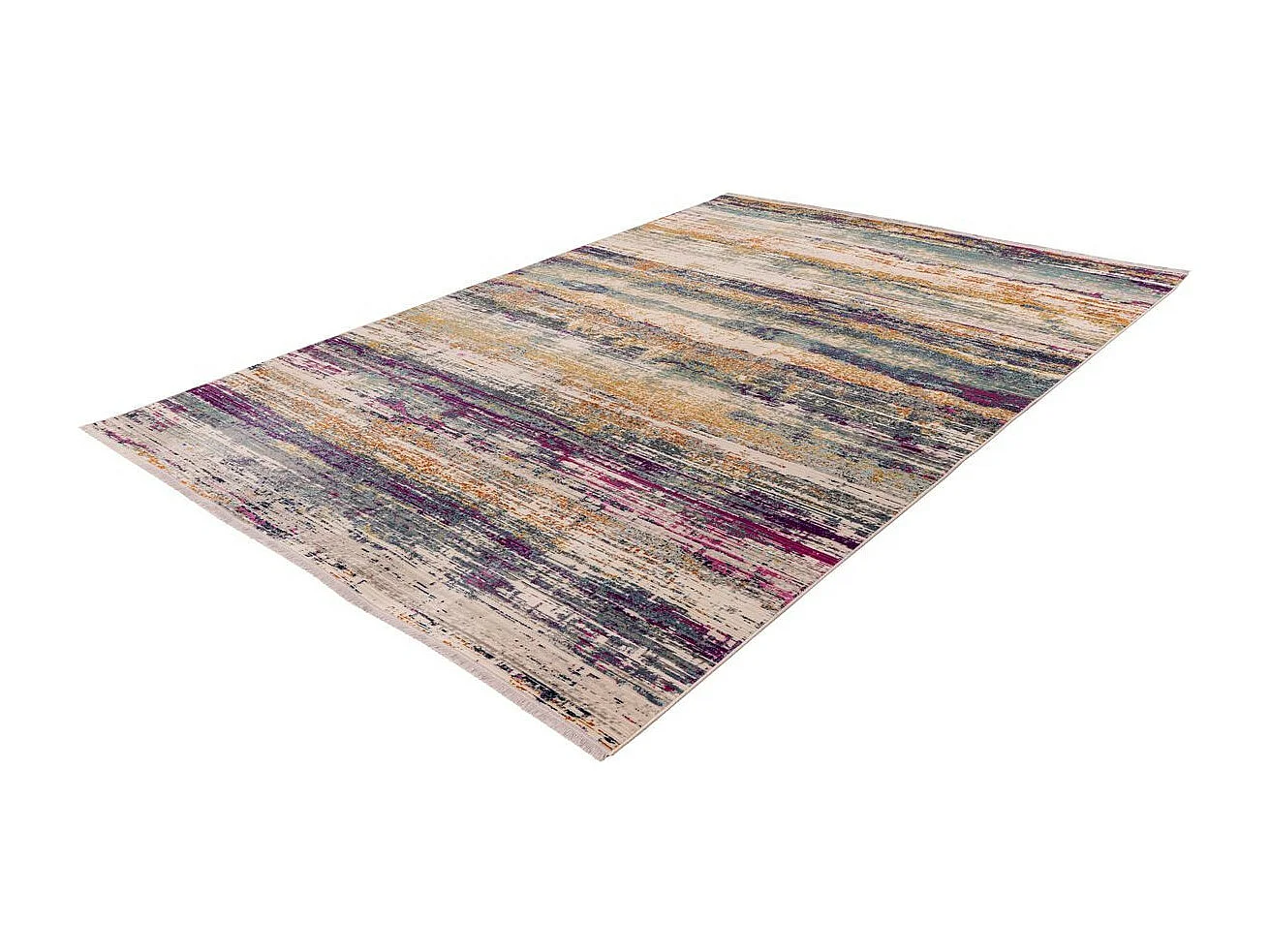 Tapis Rayures à Poils Courts "Anouk" Multicolore 120 x 170 cm