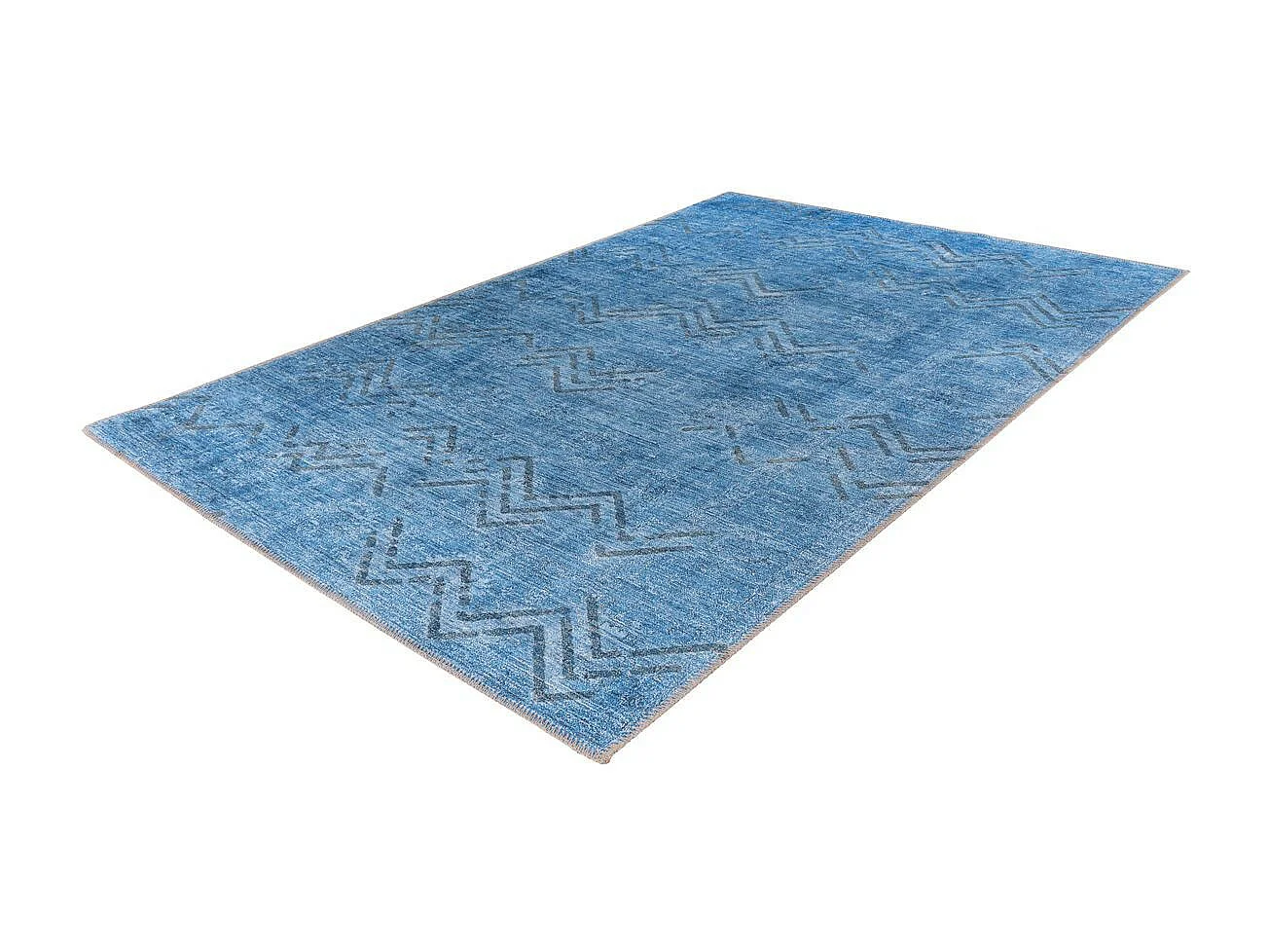 Tapis Tissé à Poils Courts "Antique" Bleu 120 x 180 cm