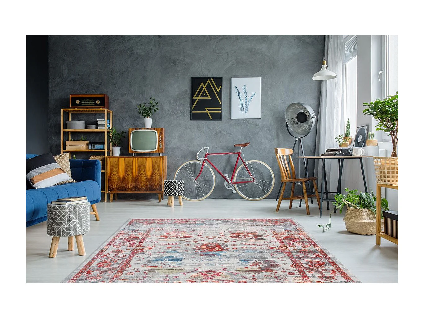 Tapis Imprimé Tufté à la Main "Antigua" Multicolore 160 x 230 cm