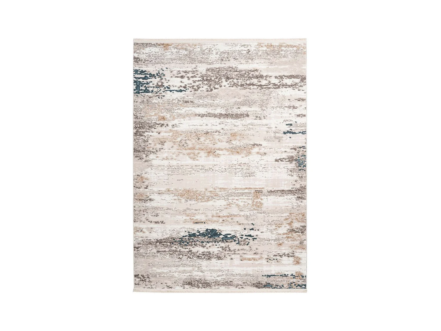 Tapis Vintage à Franges "Akropolis III" Gris & Bleu 120 x 180 cm