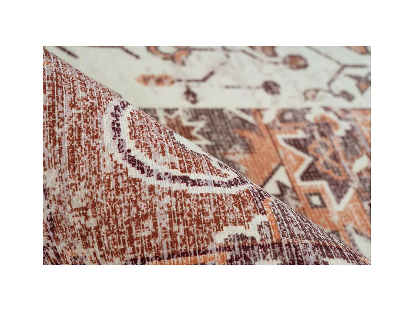 Tapis Vintage à Poils Courts "Indiana IV" Terracotta 160 x 230 cm