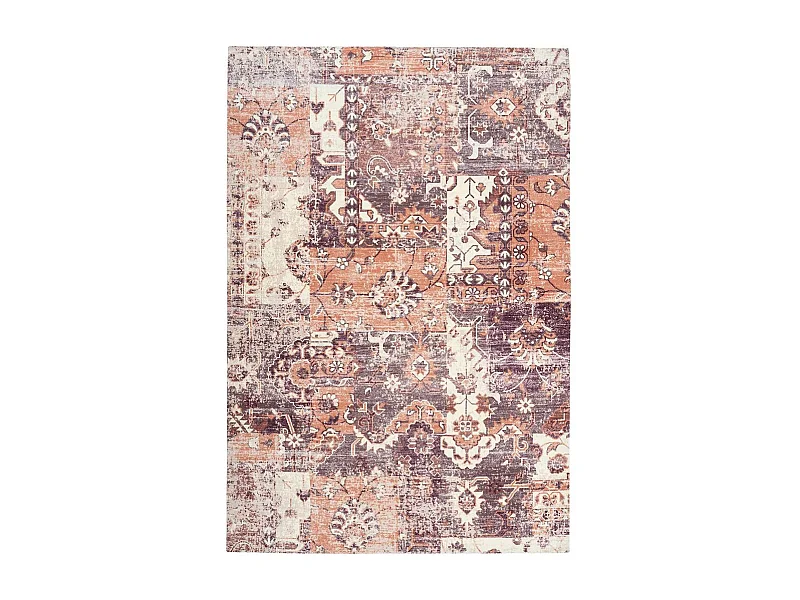 Tapis Vintage à Poils Courts &quot;Indiana IV&quot; Terracotta 160 x 230 cm