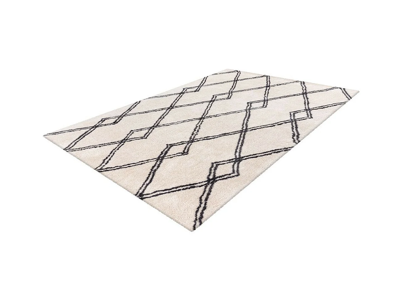 Tapis Imprimé Géométrique "Orlando" Ivoire 200 x 290 cm