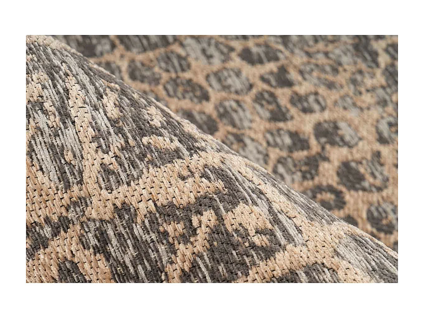 Tapis Tissé Vintage à Poils Plats "Davio" Beige 160 x 230 cm