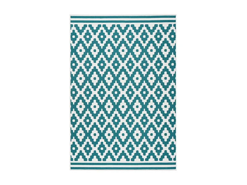 Tapis Géométrique à Poils Courts "Now III" Turquoise 120 x 170 cm