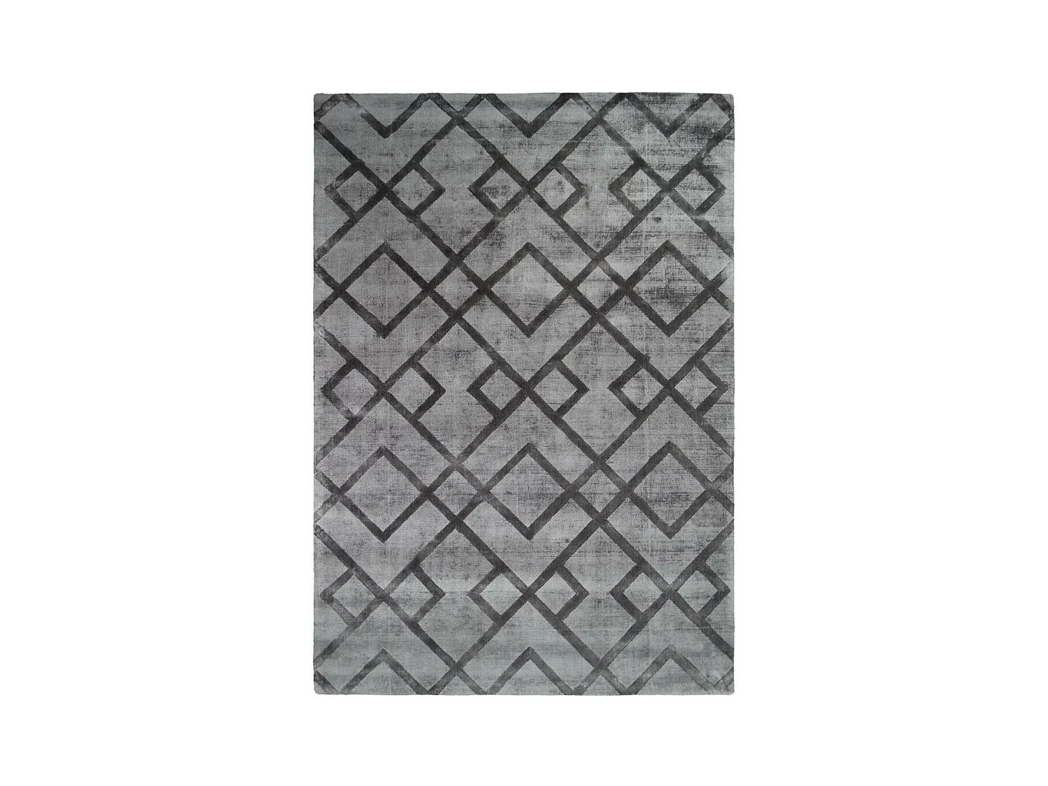 Tapis Rétro à Poils Courts Fait Main "Luxury III" Gris 120 x 170 cm