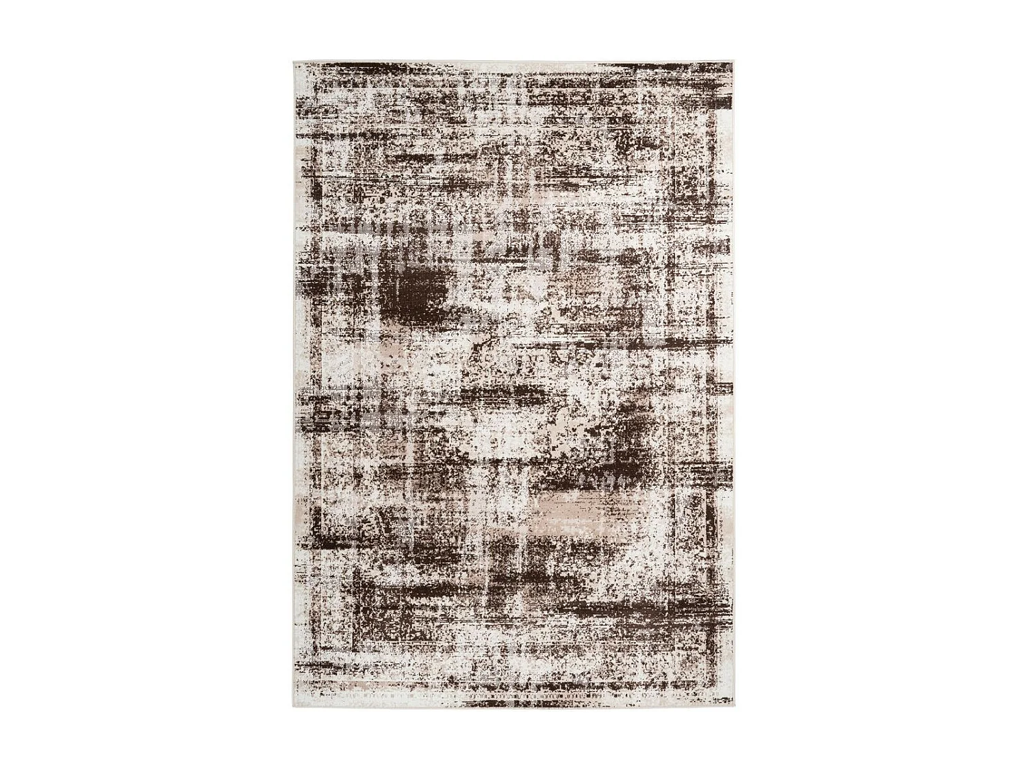 Tapis Vintage à Poils Courts "Ariya" Taupe & Marron 120 x 170 cm