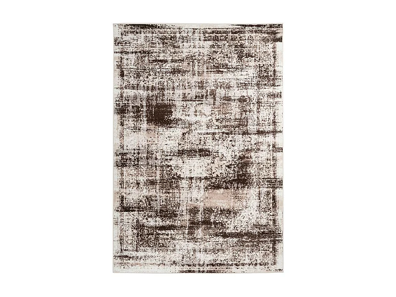 Tapis Vintage à Poils Courts "Ariya" Taupe & Marron 120 x 170 cm