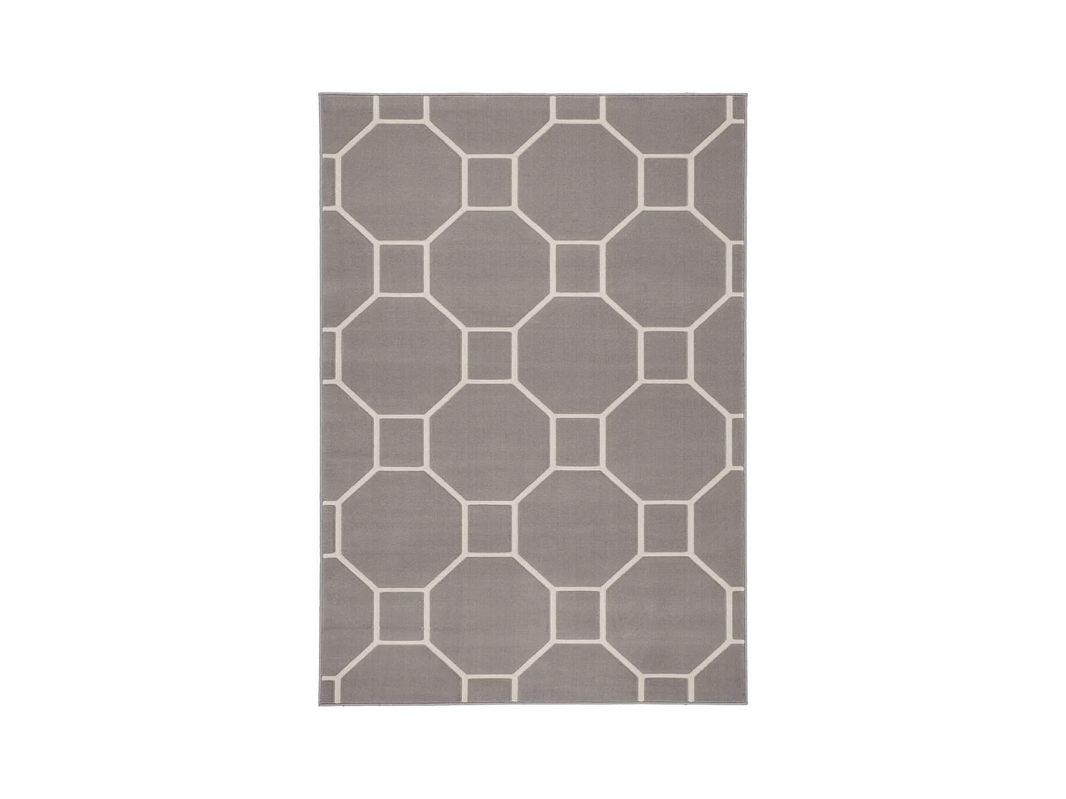 Tapis Effet 3D à Poils Courts "Lina" Taupe & Ivoire 80 x 300 cm