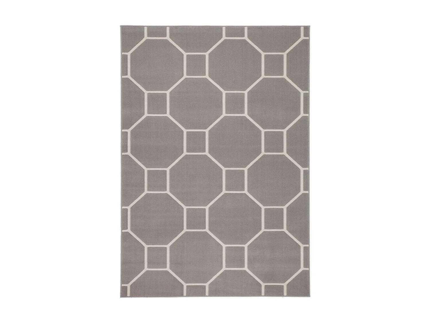 Tapis Effet 3D à Poils Courts "Lina" Taupe & Ivoire 80 x 300 cm