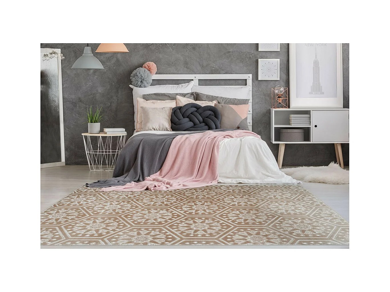 Tapis Moderne Fait Main "Monroe II" Taupe 160 x 230 cm