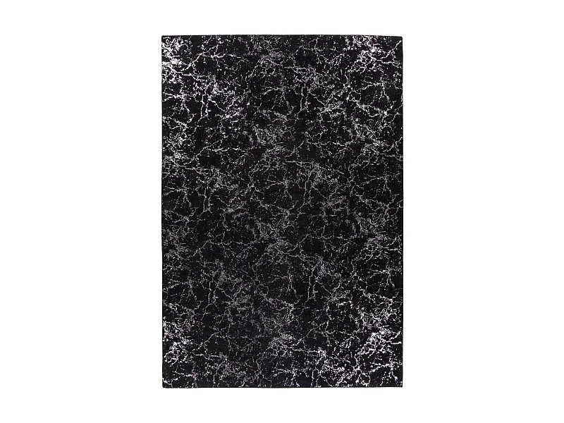 Tapis Marbré à Poils Longs "Bijou" Noir & Argent 120 x 170 cm