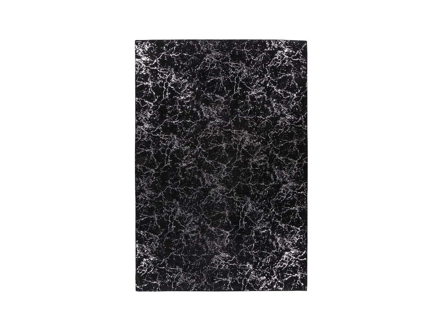 Tapis Marbré à Poils Longs "Bijou" Noir & Argent 120 x 170 cm