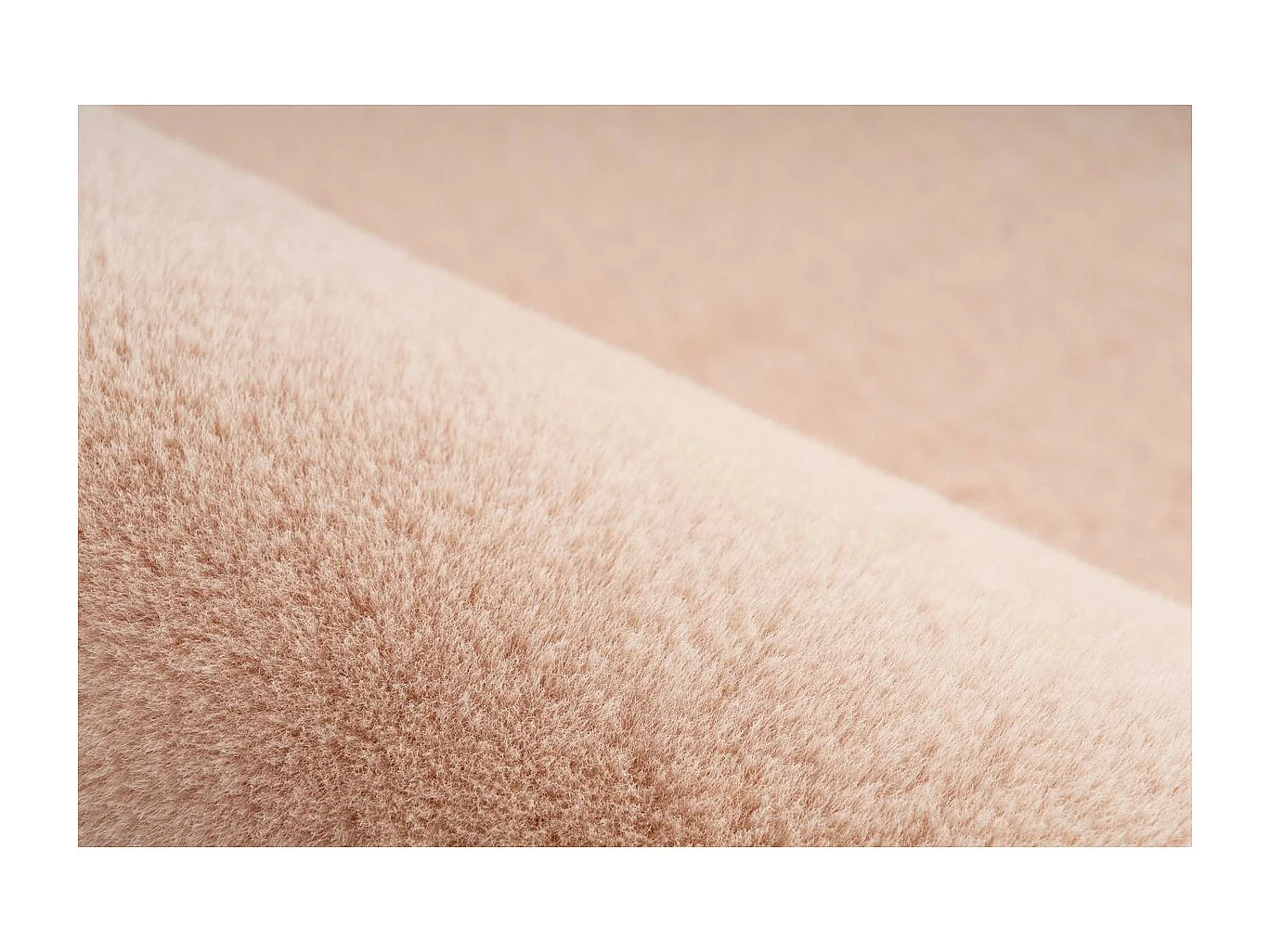 Tapis Uni Doux à Poils Longs "Rabbit" Beige 80 x 150 cm