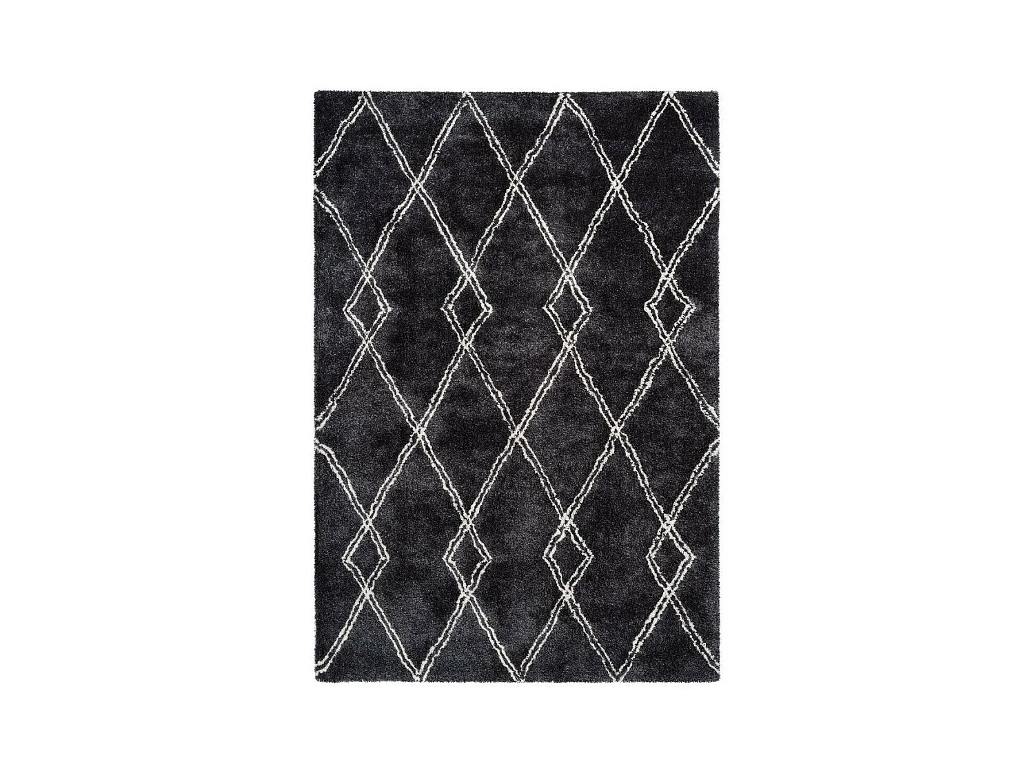Tapis Imprimé Géométrique "Orlando" Anthracite 80 x 150 cm