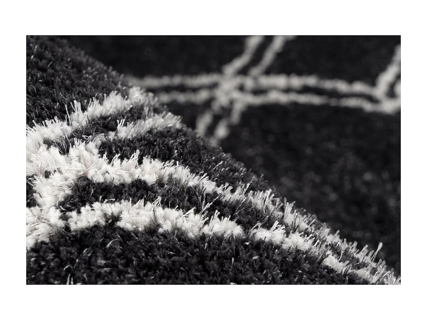 Tapis Imprimé Géométrique "Orlando" Anthracite 80 x 150 cm