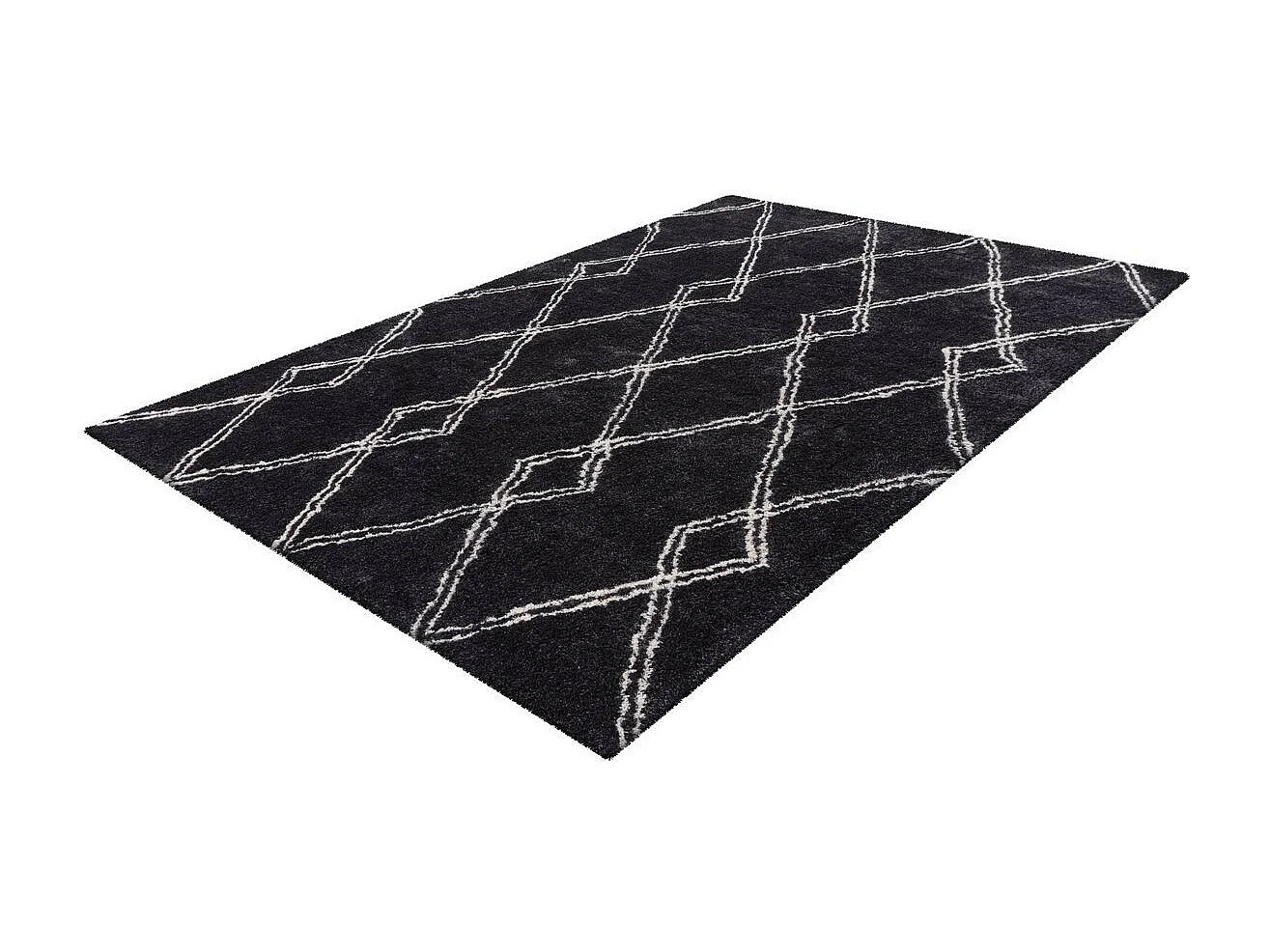Tapis Imprimé Géométrique "Orlando" Anthracite 80 x 150 cm