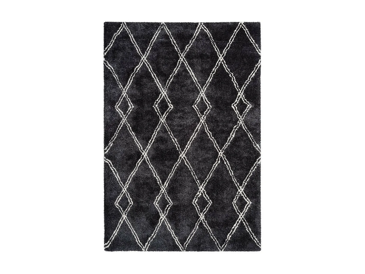 Tapis Imprimé Géométrique "Orlando" Anthracite 80 x 150 cm