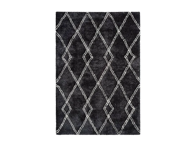 Tapis Imprimé Géométrique "Orlando" Anthracite 80 x 150 cm