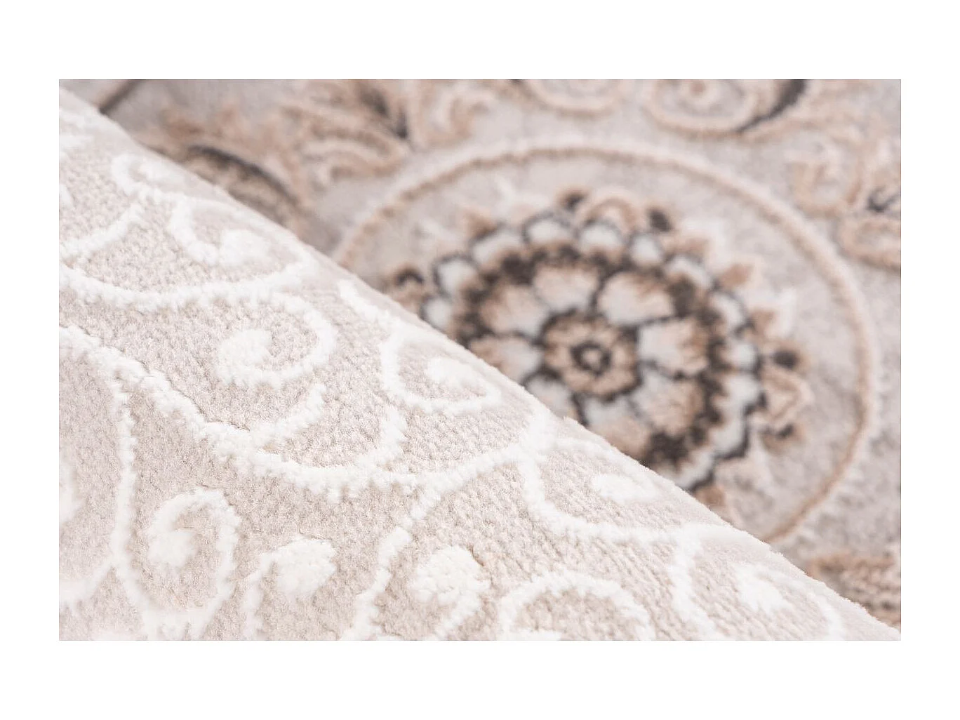 Tapis Vintage à Franges "Akropolis V" Gris & Argent 160 x 230 cm