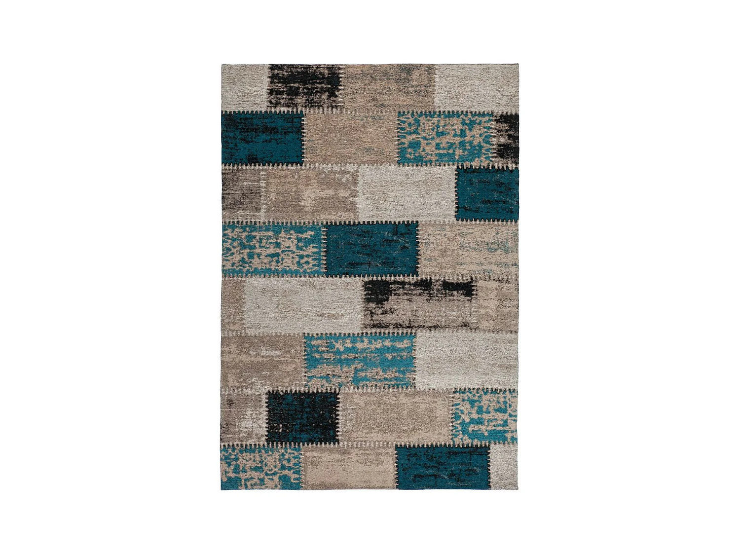 Tapis Patchwork Fait Main "Ballerina" Turquoise 120 x 170 cm