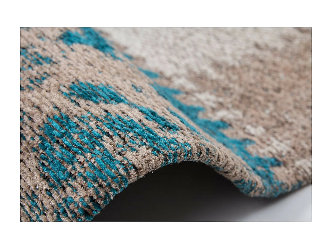 Tapis Patchwork Fait Main "Ballerina" Turquoise 120 x 170 cm