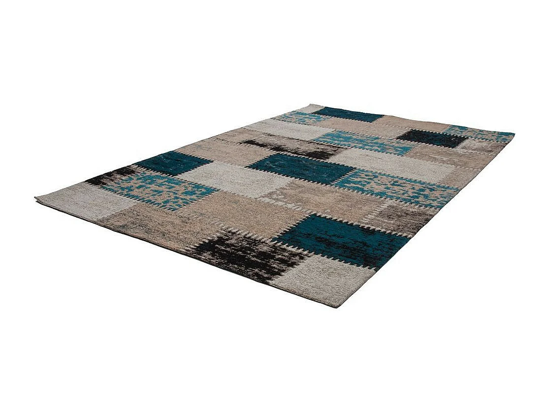 Tapis Patchwork Fait Main "Ballerina" Turquoise 120 x 170 cm