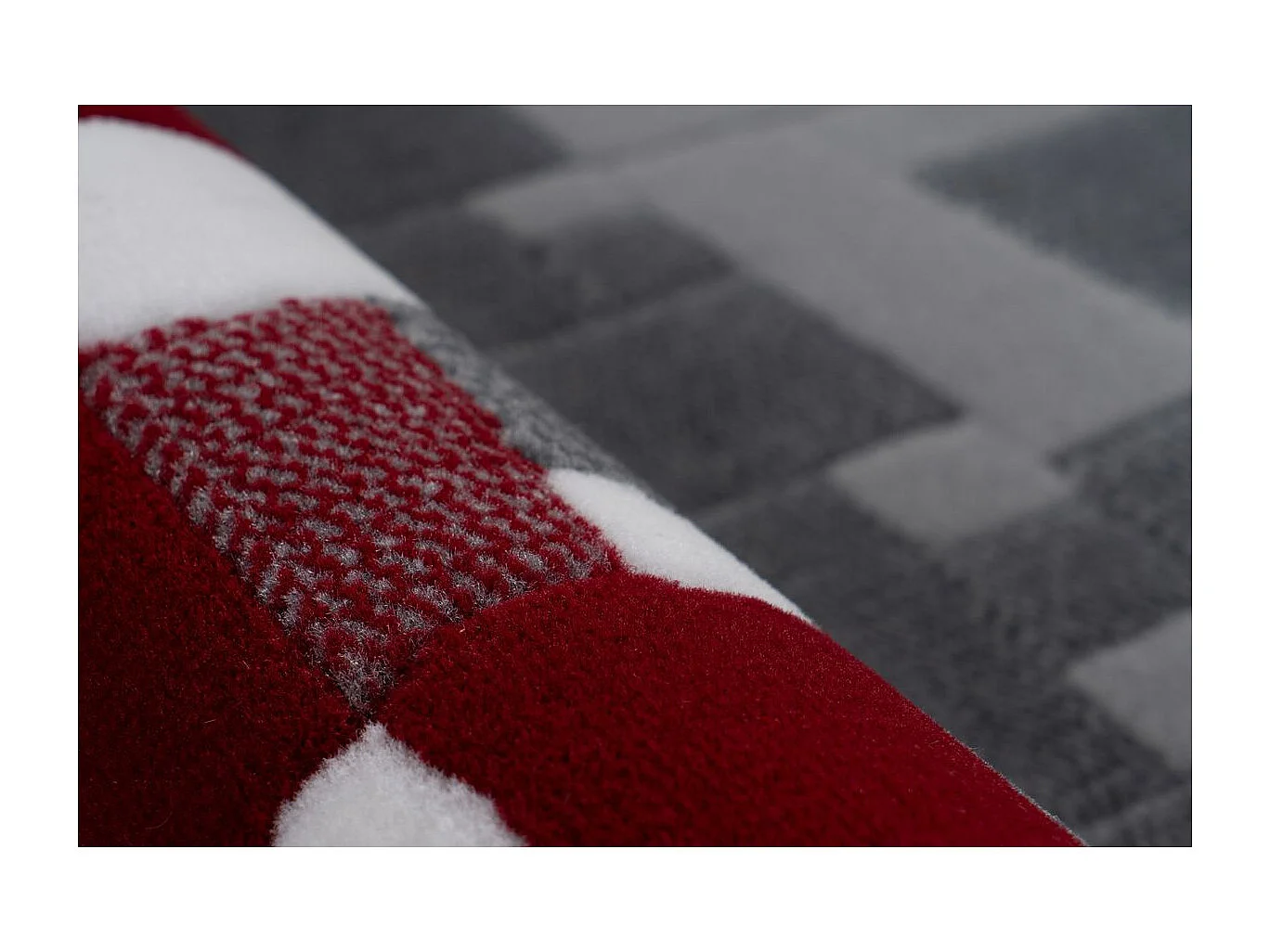 Tapis Mosaïque à Poils Courts "Vancouver II" Rouge 200 x 290 cm