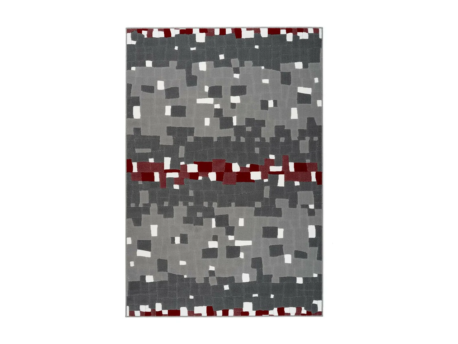 Tapis Mosaïque à Poils Courts "Vancouver II" Rouge 200 x 290 cm