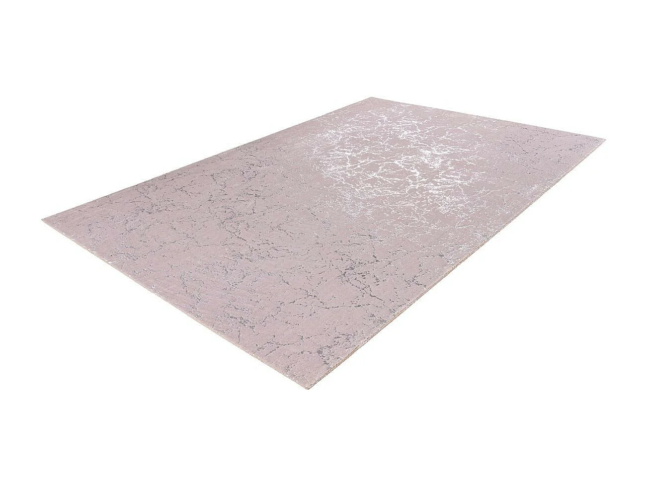 Tapis Marbré à Poils Longs "Bijou" Taupe & Argent 120 x 170 cm