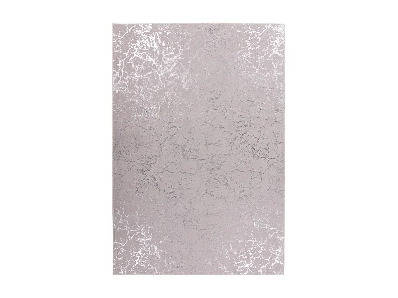 Tapis Marbré à Poils Longs "Bijou" Taupe & Argent 120 x 170 cm