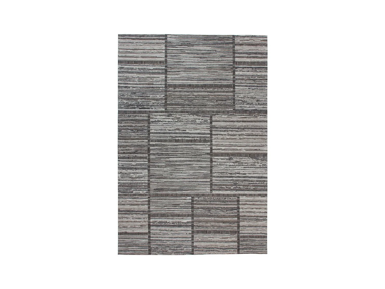 Tapis Imprimé Jacquard "Phoenix" Naturel & Gris 120 x 170 cm