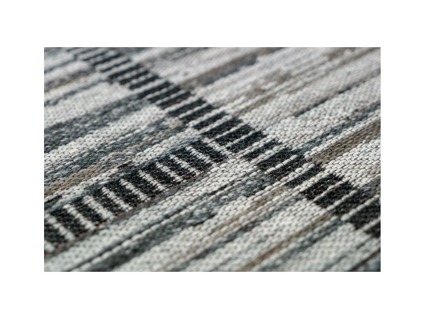 Tapis Imprimé Jacquard "Phoenix" Naturel & Gris 120 x 170 cm