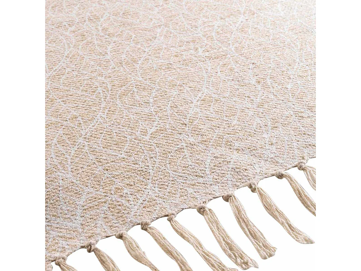 Tapis Déco à Franges "Kalinda" 120x170cm Blanc