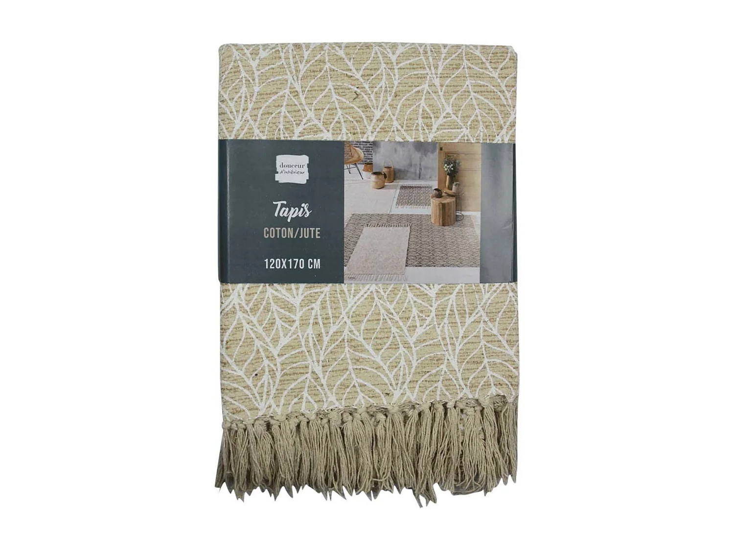 Tapis Déco à Franges "Kalinda" 120x170cm Blanc