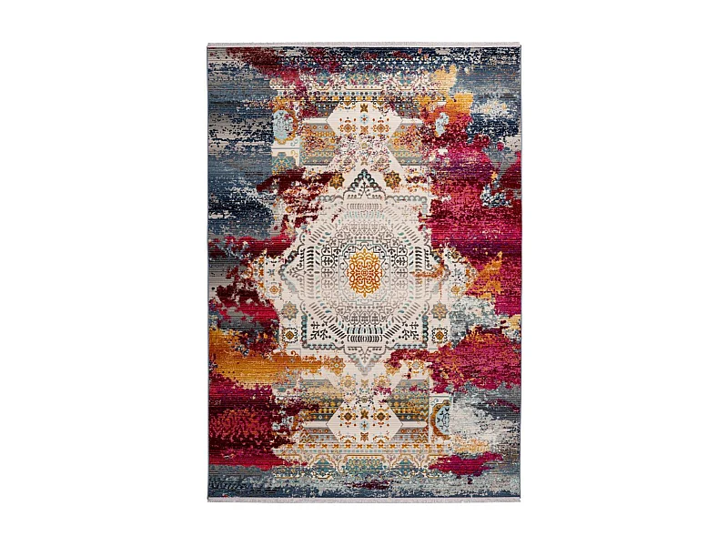 Tapis Oriental à Poils Courts "Anouk" Rouge 120 x 170 cm