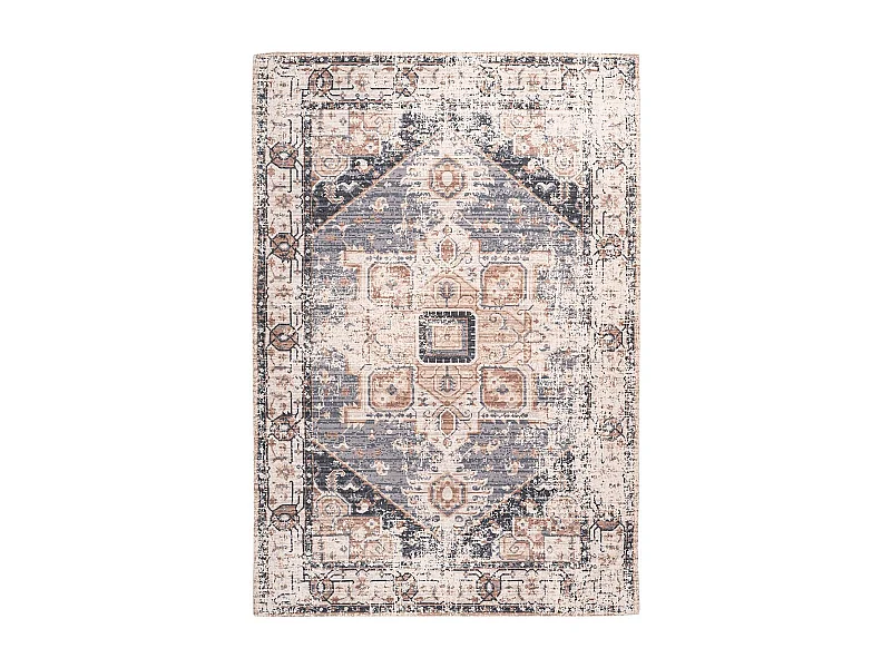 Tapis Vintage à Poils Courts "Indiana I" Gris & Marron 160 x 230 cm