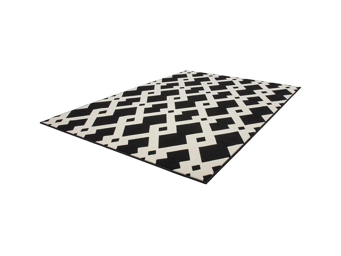 Tapis Ethnique à Poils Courts "Now I" Noir 160 x 230 cm