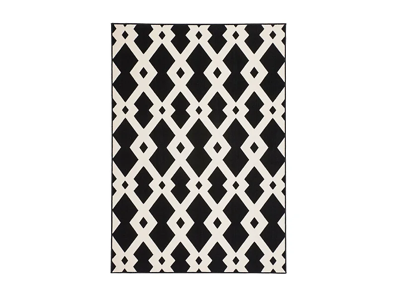 Tapis Ethnique à Poils Courts "Now I" Noir 160 x 230 cm