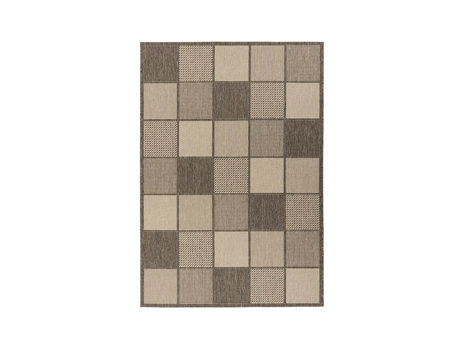 Tapis Géométrique à Poils Plats "Splash" Crème 80 x 150 cm